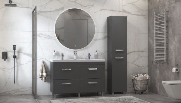 Пенал напольный Velvex  Orlando 190, серый (pn.ORL.40 графит)