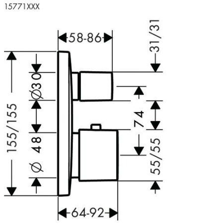 Термостат Hansgrohe PuraVida 15771000 для ванны с душем