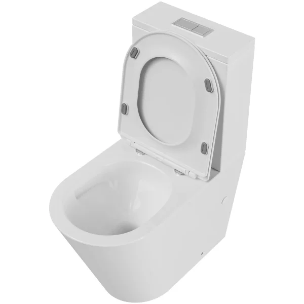 Унитаз-компакт Grossman GR-4458SQ безободковый, торнадо, с сиденьем микролифт, белый