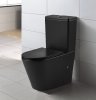 Унитаз напольный Azario Vetro 605х380х825 безободковый с бачком и сиденьем микролифт, черный матовый (Z-2149-MB)