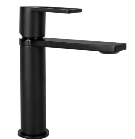 Смеситель для раковины (умывальника) REA FLIP BLACK черный низкий, REA-B2005