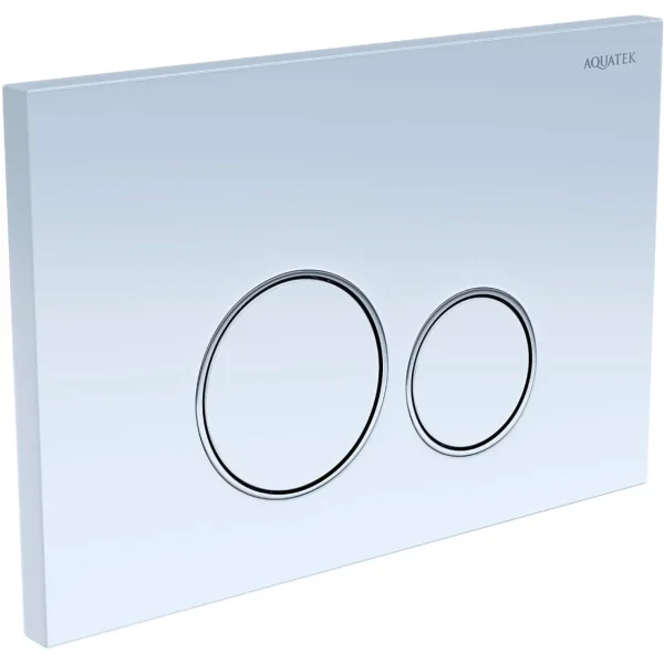 Кнопка смыва Aquatek PNS-0000011 для инсталляции, белый глянец/хром/белый глянец