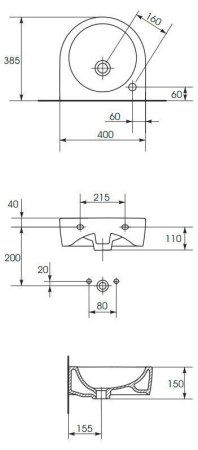 Раковина Cersanit Nano UM-N40/1-L 40 L