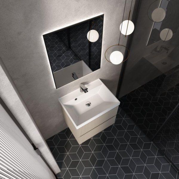 Тумба под умывальник подвесная AQUAme "S1" AQM900160BG 60 см., цвет бежевый.