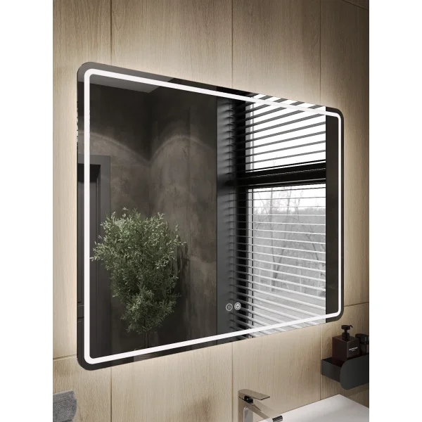 Зеркало Orange Nature ONP-100ZE 100x80 см, с LED-подсветкой, сенсорным выключателем, диммером, антизапотеванием