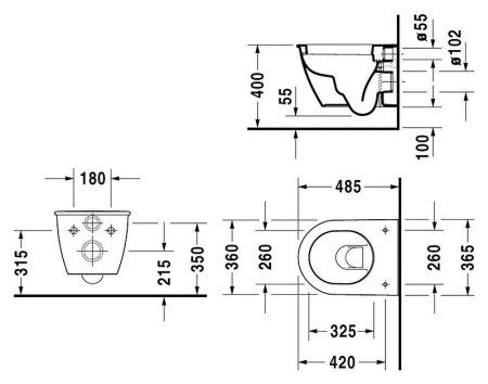 Чаша для унитаза подвесного Duravit Darling new 2549090000