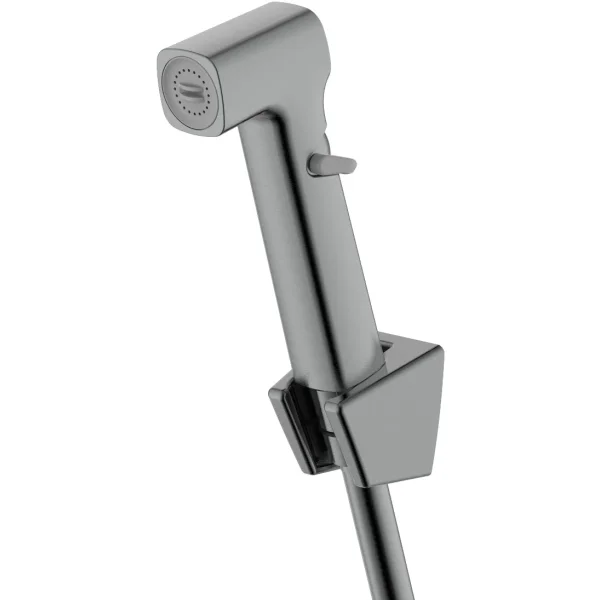 Смеситель для раковины Aquatek Ника AQ1812BGM с гигиеническим душем, без донного клапана, оружейная сталь матовый