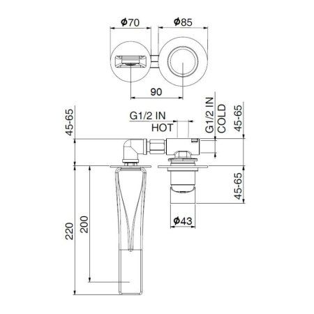 Смеситель для раковины Webert ONE-B NB830606741, белый/сталь