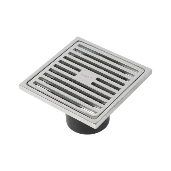 Трап душевой, вертикальный выпуск, сухой затвор, 10х10см, хром матовый, IDDIS, 980CV10SB3DDZ