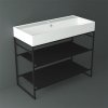 Консоль с раковиной Simas Agile AGSA101 101*46 с полками, черная матовая