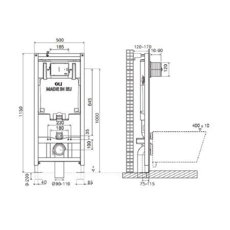 Инсталляция OLI80 50x115x12, механическая (300572m)