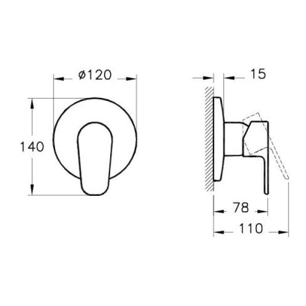 Смеситель VitrA D-Line A42219EXP для ванны