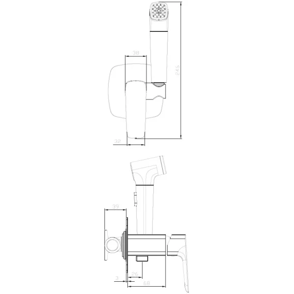 Гигиенический душ DQ Hamburg DA1744501 со смесителем, хром