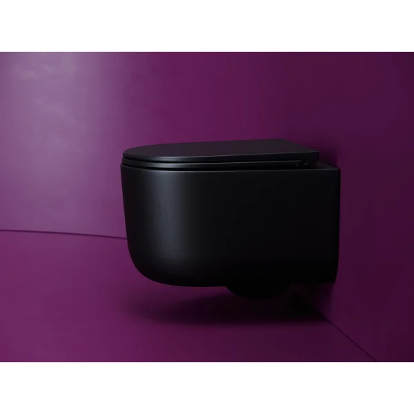 Унитаз подвесной Ceramica Nova Ulma CN4006TMB безободковый, торнадо, с сиденьем микролифт, черный матовый