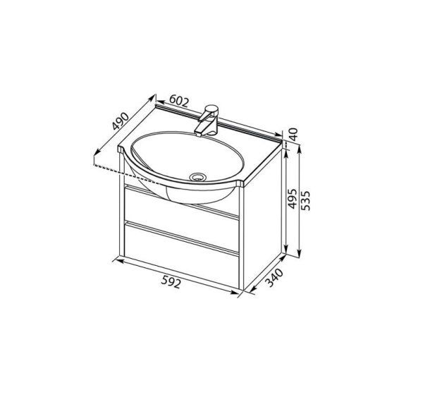 Тумба под раковину Aquanet Лайн 00164933 60 белая