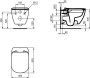 Унитаз подвесной Ideal Standard TESI Rimless+ 365х535х400 безободковый, с сиденьем и крышкой микролифт (T536001)