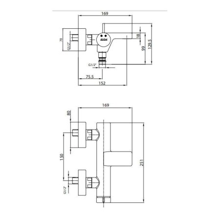 Смеситель E.C.A. Purity 102102477 для ванны