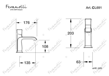 Смеситель для раковины Feramolli CL691, хром