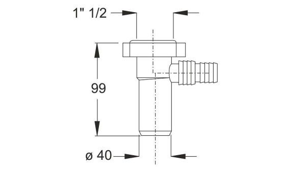 Сливная трубка 1 1/2 BONOMINI с возможностью подключения к стиральной машине (1822AR64B0WZ)