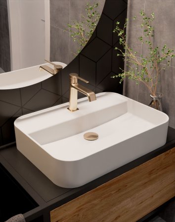Смеситель для раковины однорычажный AQUAme Asti AQM6410BG, Brushed gold
