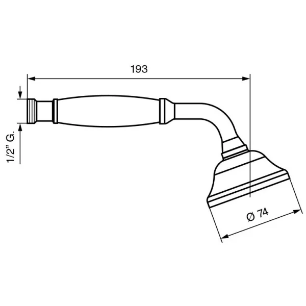 Душевая лейка Emmevi C02542TC/CO 74 мм, 1 режим, хром/золотой