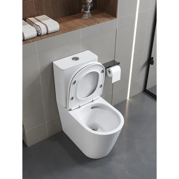 Унитаз-компакт Ceruttispa Piera CT10560 безободковый, торнадо, с сиденьем микролифт, белый