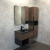 Тумба-умывальник COMFORTY "Франкфурт-75" дуб шоколадно-коричневый с раковиной COMFORTY 75E черная матовая