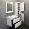 Тумба-умывальник COMFORTY "Феррара-80" белый глянец с раковиной 50180