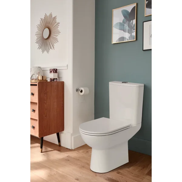 Унитаз-компакт Jacob Delafon Stil E38566-00 безободковый, с сиденьем микролифт, белый