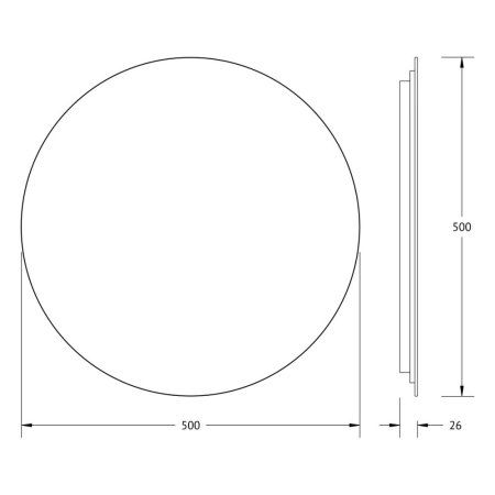 Зеркало с LED-подсветкой настенное Defesto Opti DF 2852 50x50