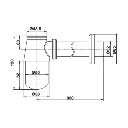 Сифон-стакан Rose RS21 для раковины