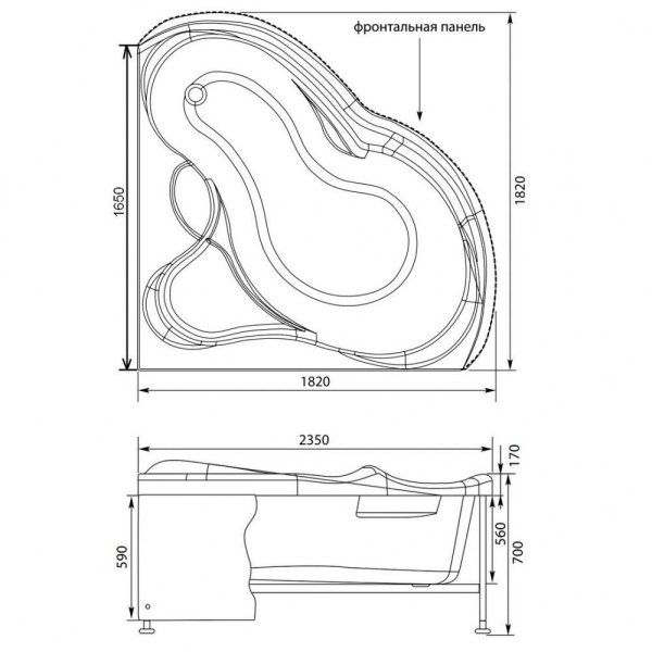 Акриловая ванна Aquanet Bellona 00203908 165х165