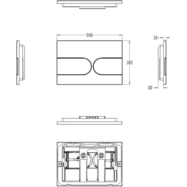 Кнопка смыва Wonzon & Woghand WW-IB233-MW для инсталляции, белый матовый