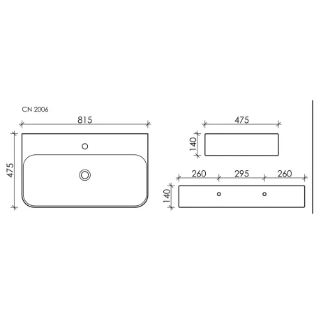 Раковина 81,5x47,5 Ceramica Nova Aura CN2006