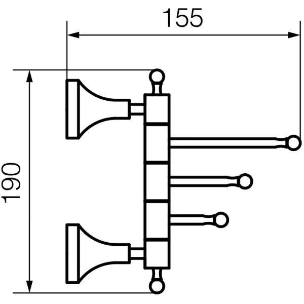 Крючок Veragio Gialetta Dorato VR.GIL-6435.DO тройной, поворотный, для ванны, золотой