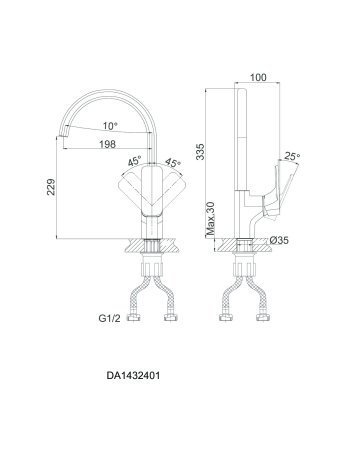 Смеситель для кухни DK Berlin Humboldt (DA1432412)
