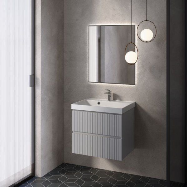 Тумба под умывальник подвесная AQUAme "S1" AQM900160GM 60 см., цвет серый.