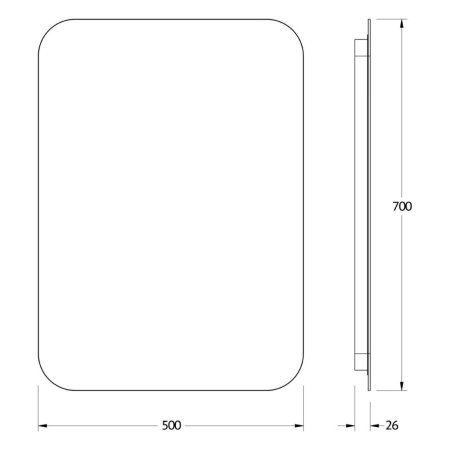 Зеркало с LED-подсветкой настенное Defesto Opti DF 2814 50x70