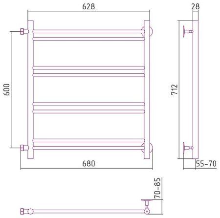 Полотенцесушитель водяной Стилье Версия-Б1 60х60 хром