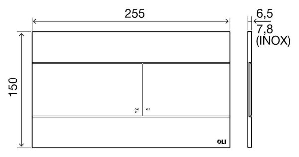 Кнопка смыва Oli Slim 25.5х0.6х15 для инсталляции, пластик, цвет Черный (CG23000886040)