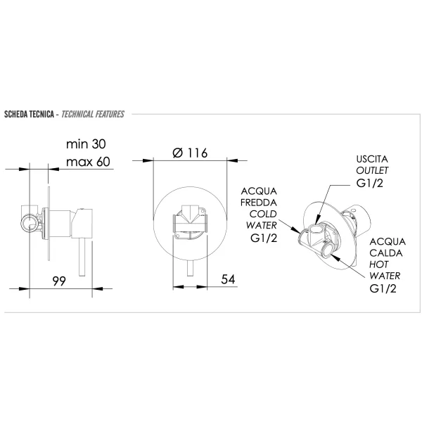 Смеситель для душа Remer X Style X30LXV