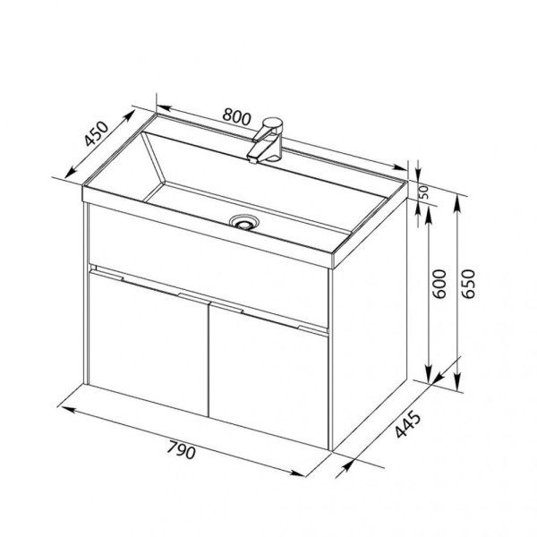 Тумба под раковину Aquanet Латина 00179930 80 бордо