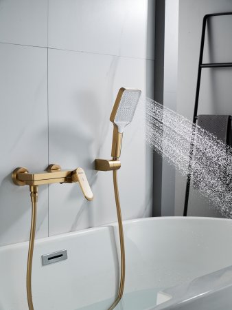 Смеситель для ванны Shevanik S4552G, Золотой сатин