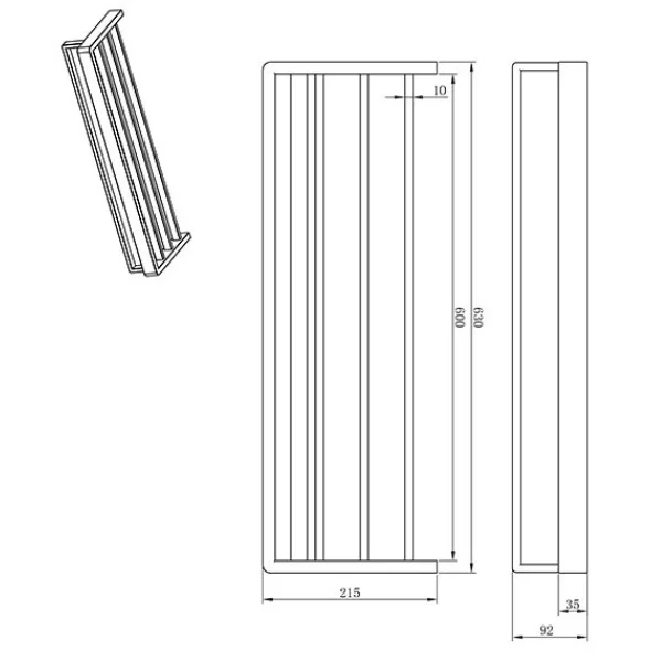 Полка для полотенец 63 см AltroBagno Aperto AltroBagnoAperto081503MB