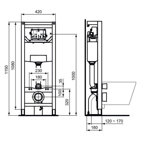 Система инсталляции Ideal Standard ProSys120 R015467 для унитаза
