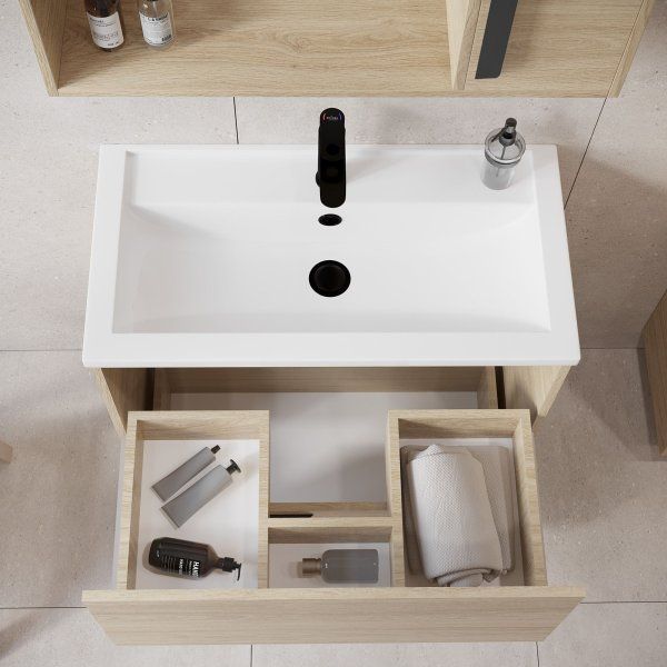 Тумба VIANT "Кёльн" Фостер 60 2 ящика подвесная светлое дерево 385х565х520 (VKEL60FOSD-T2YP)