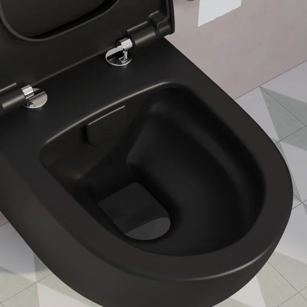 Унитаз подвесной VitrA Sento 7748B083-0101 безободковый, черный матовый