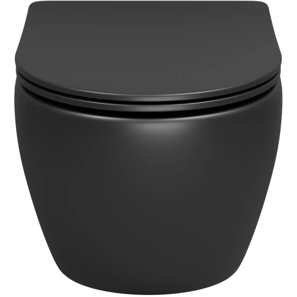 Унитаз подвесной Grossman GR-4457BMSQ безободковый, торнадо, с сиденьем микролифт, черный матовый