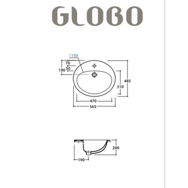 Раковина GLOBO Lavabi d'arredamento VA017.BI*1 56x48 белый