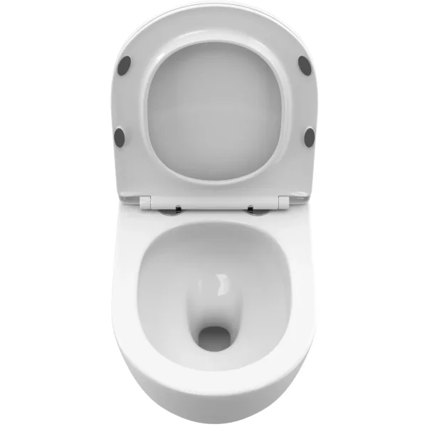 Унитаз подвесной BelBagno Uno BB5177CH-TOR/SC безободковый, торнадо, с сиденьем микролифт, белый